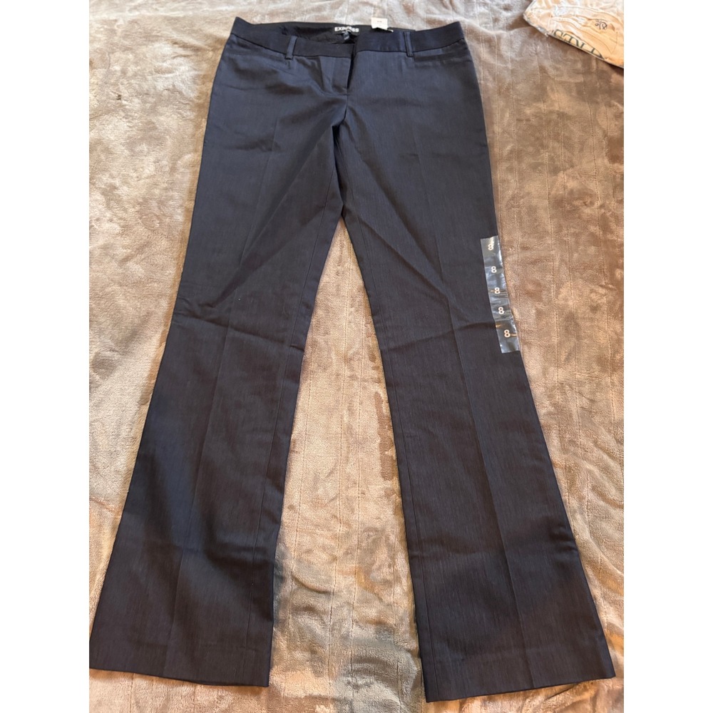 Express Columnist Barely Boot Pants Womens 8 Gray Low Rise Dress Trousers NWT